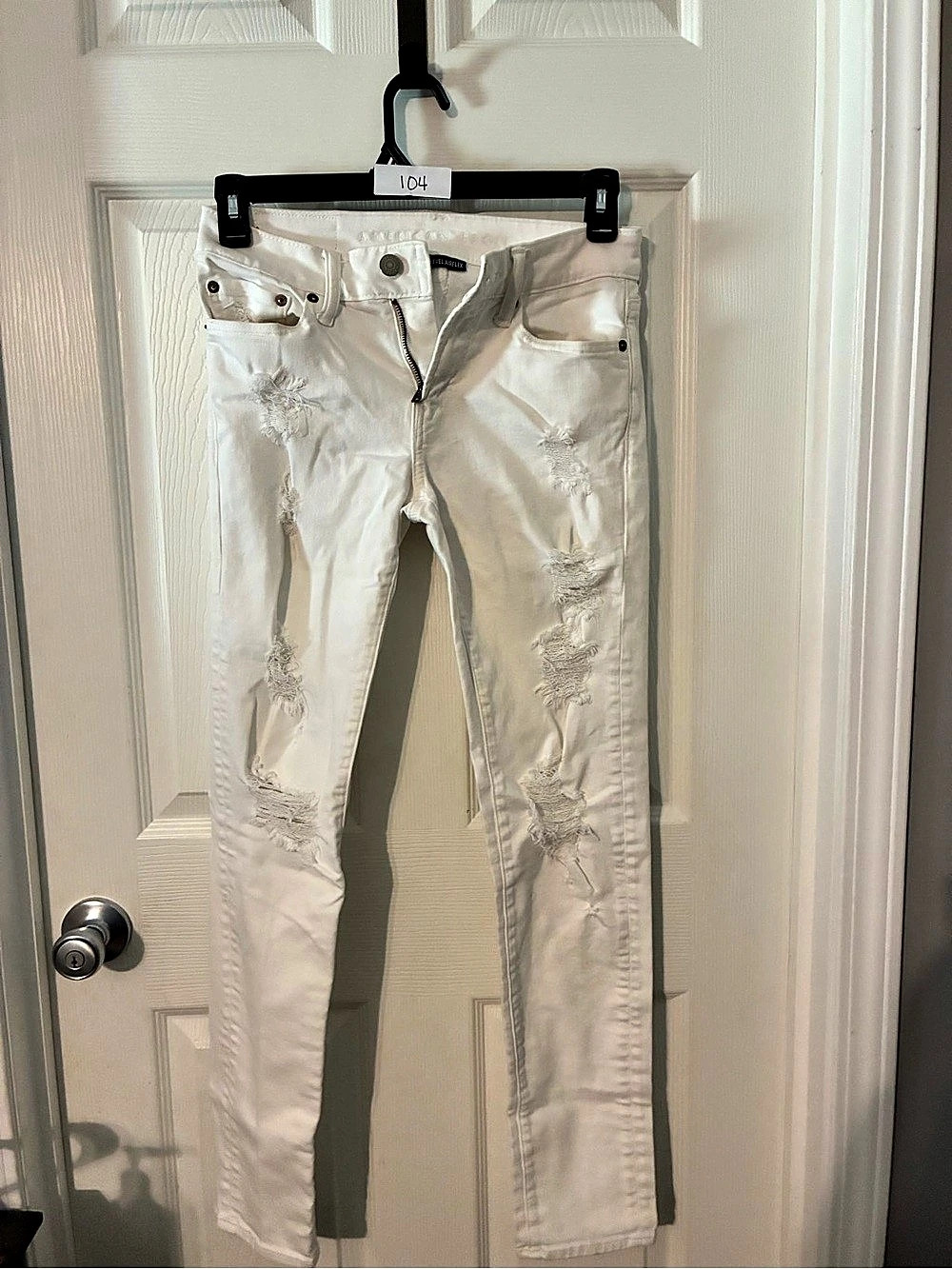 American Eagle Next Level Airflex Skinny Jeans White Waist 28 x 32